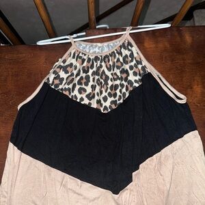 BiBi Leopard Print and Black Tank Top